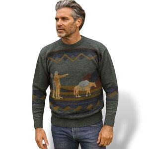 1980s Italian Heritage Lambswool Equestrian Sweater
